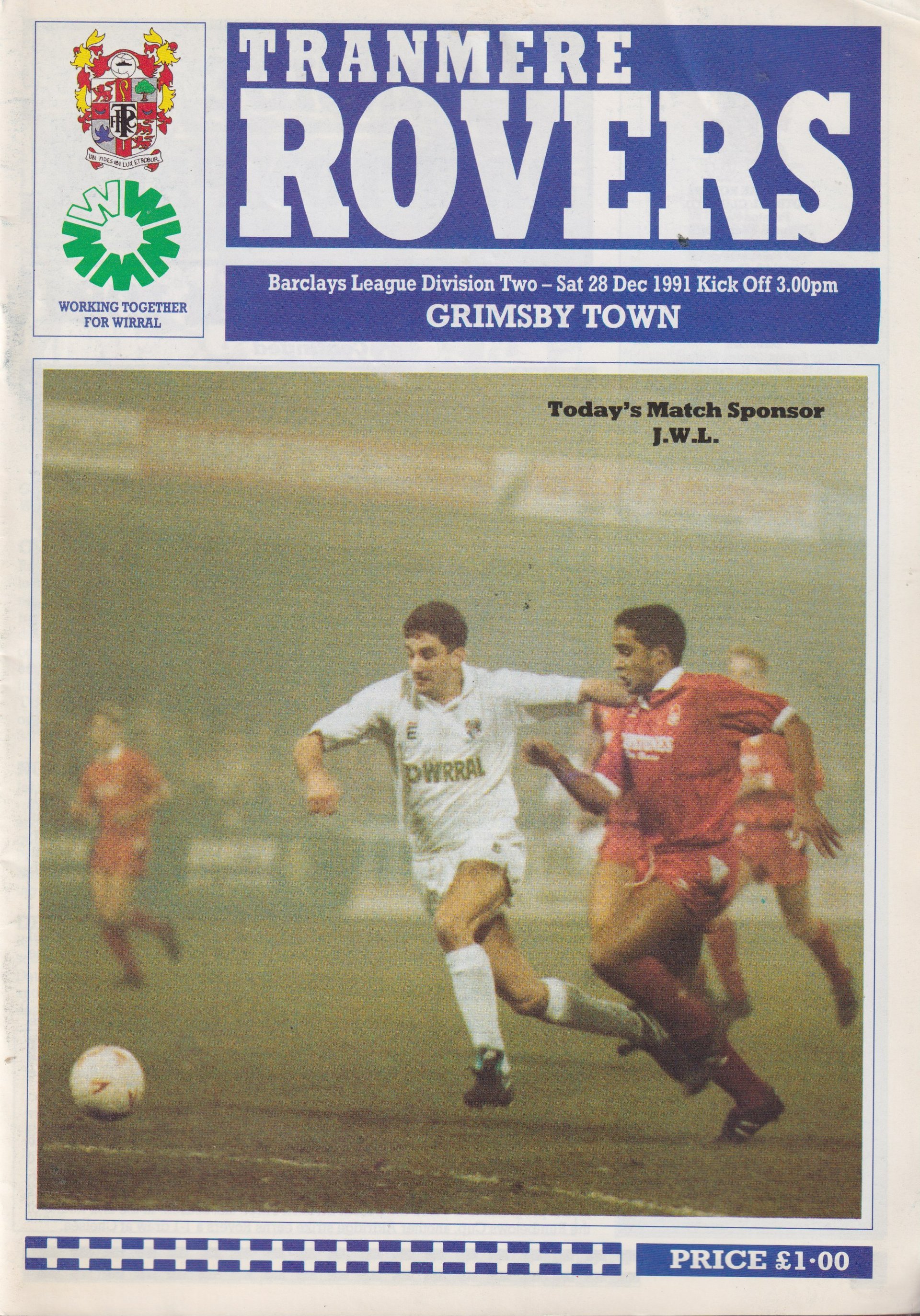 Tranmere Rovers v Grimsby Town match programme